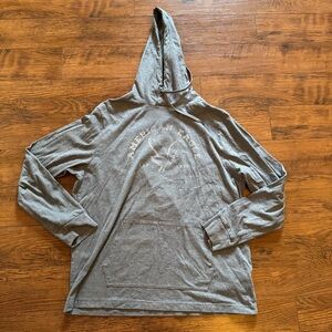 American Eagle Hooded T Shirt Men’s Large Long Sleeve Super Soft Pullover Gray